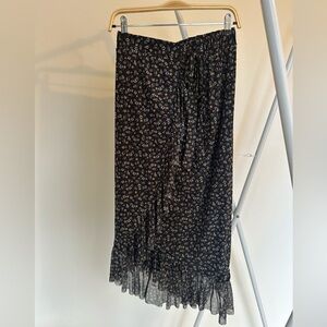 Floral print midi skirt